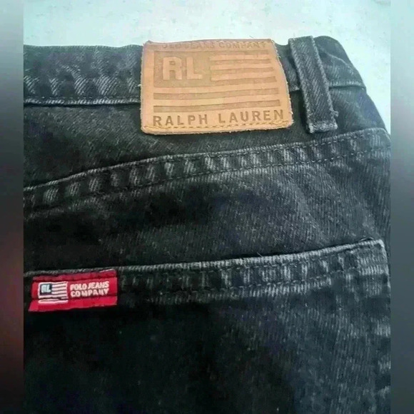 Vintage Ralph Lauren Polo Women’s Black Denim Cropped Saturday Jeans Size 12 - Picture 4 of 4